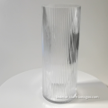 Clear Hurricane Big Ribbed Glass Vase